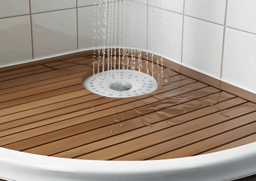 Piatto doccia modulare alluminio leggero legno